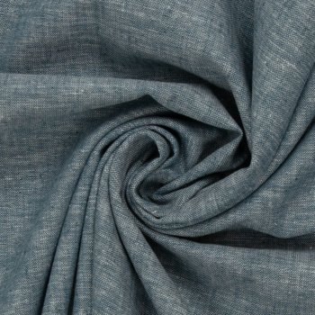 Leinen- Baumwoll Mischgewebe "Paul" petrol meliert